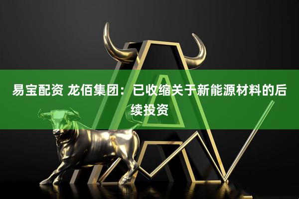 易宝配资 龙佰集团：已收缩关于新能源材料的后续投资